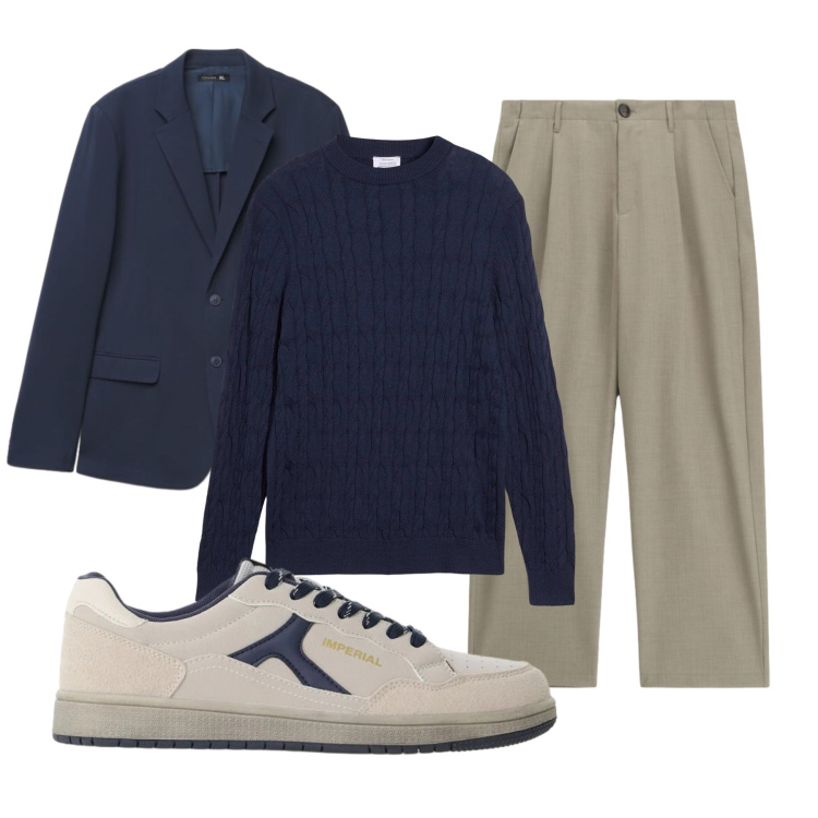 Outfit uomo - Completo destrutturato. Stile Trendy per Tutti i giorni. Abbinamento con sneakers, pantaloni, giacche, maglieria.