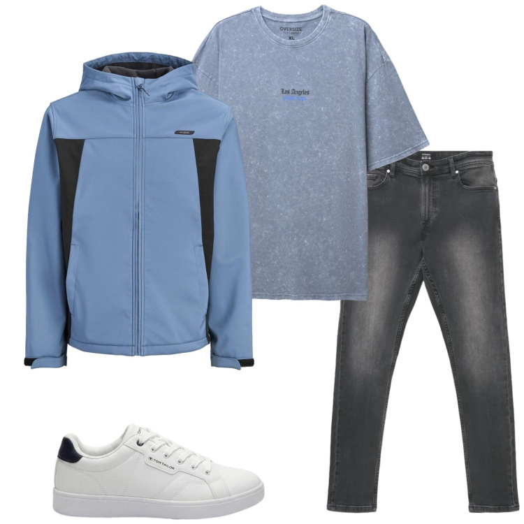 Outfit uomo - Total look #2493823. Stile Casual per Tutti i giorni. Abbinamento con t-shirt, jeans skinny, sneakers, giacche.