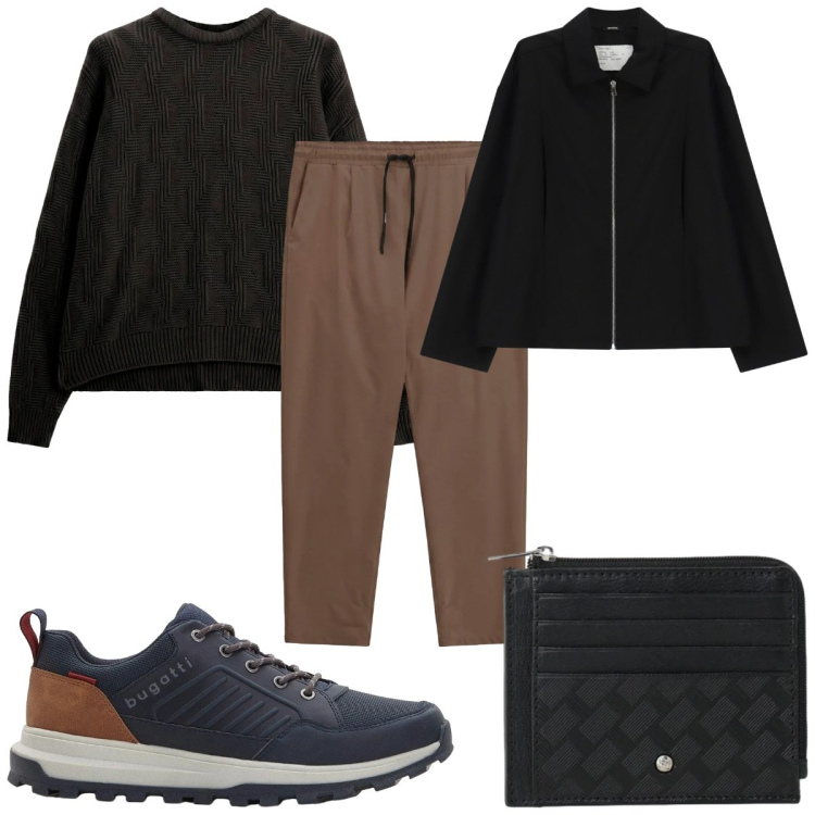 Outfit uomo - Total look #2493994. Stile Casual per Tutti i giorni. Abbinamento con pantaloni, maglieria, portafogli, cappotti, sneakers.