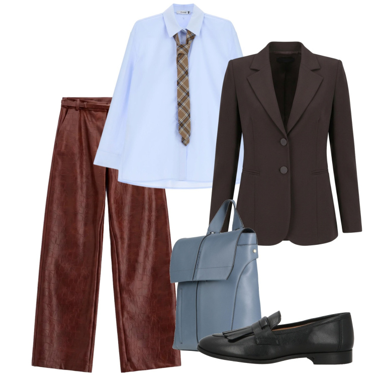 Outfit donna - Mannish time. Stile Mannish per Tutti i giorni. Abbinamento con pantaloni, camicie, blazer, zaini, mocassini.