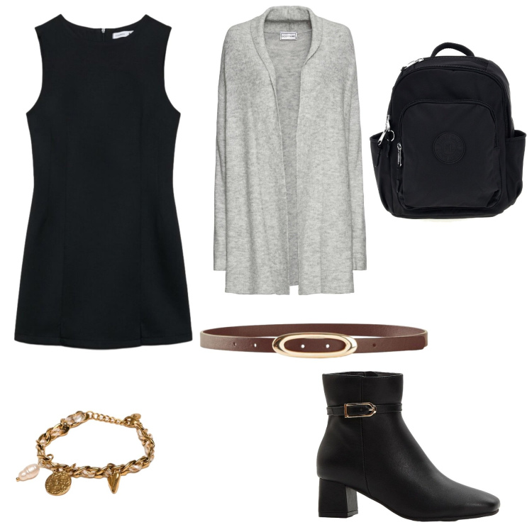 Outfit donna - Total look #2494209. Stile Basic per Tutti i giorni. Abbinamento con braccialetti, vestiti a tubino, cardigans, stivaletti, cinture, zaini.