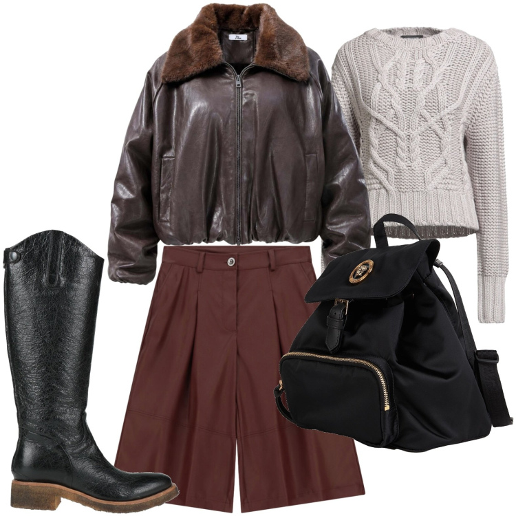 Outfit donna - Il giubbotto aviatore. Stile Glamour per Tutti i giorni. Abbinamento con bomber, bermuda, zaini, pullovers, stivali.