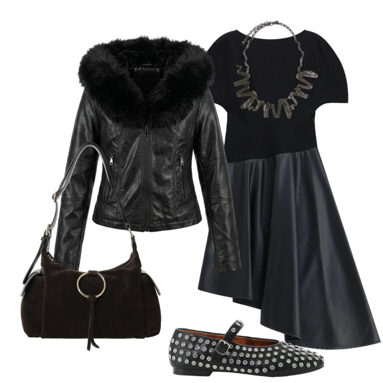 Outfit donna - Serata particolare…. Stile Glamour per Serata fuori. Abbinamento con vestiti midi/longuette, borse a spalla, ciondoli, ballerine, giacche.