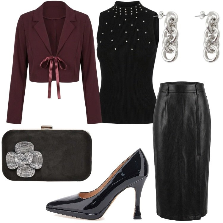 Outfit donna - Halloween movie icons. Stile Sexy per Serata fuori. Abbinamento con orecchini, blazer, gonne longuette, clutch, top, décolleté.