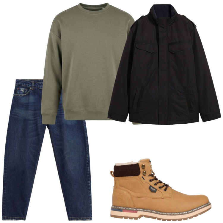 Outfit uomo - Con lo scarponcino. Stile Casual per Tutti i giorni. Abbinamento con jeans, felpe, giacche, stivali e stivaletti.