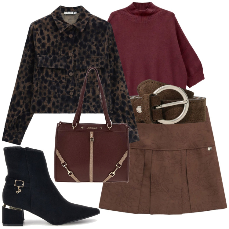 Outfit donna - Ankle boots. Stile Urban per Tutti i giorni. Abbinamento con maglieria, minigonne, cappotti, cinture, stivaletti, borse a spalla.
