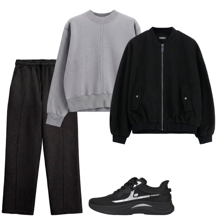 Outfit uomo - Comfy. Stile Casual per Tutti i giorni. Abbinamento con pantaloni, felpe, bomber, sneakers.