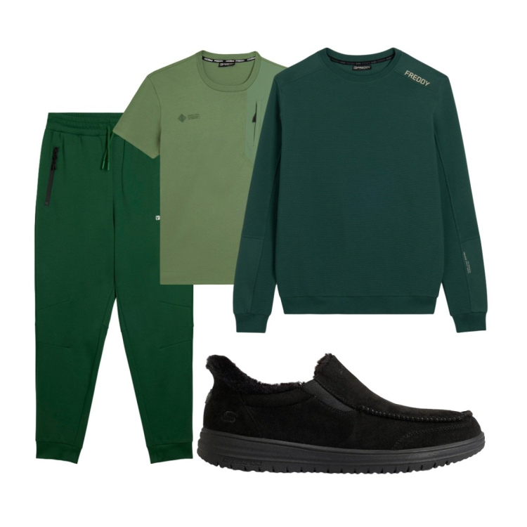 Outfit uomo - Total look #2494506. Stile Casual per Tutti i giorni. Abbinamento con pantaloni, felpe, t-shirt, sneakers.