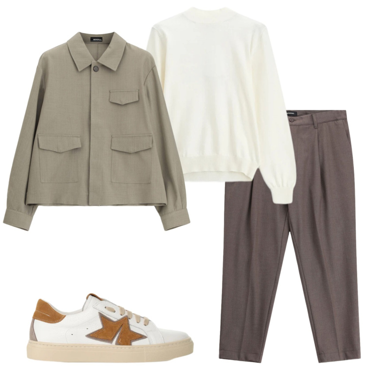Outfit uomo - Trendy, easy. Stile Trendy per Tutti i giorni. Abbinamento con cappotti, pantaloni, sneakers, maglieria.