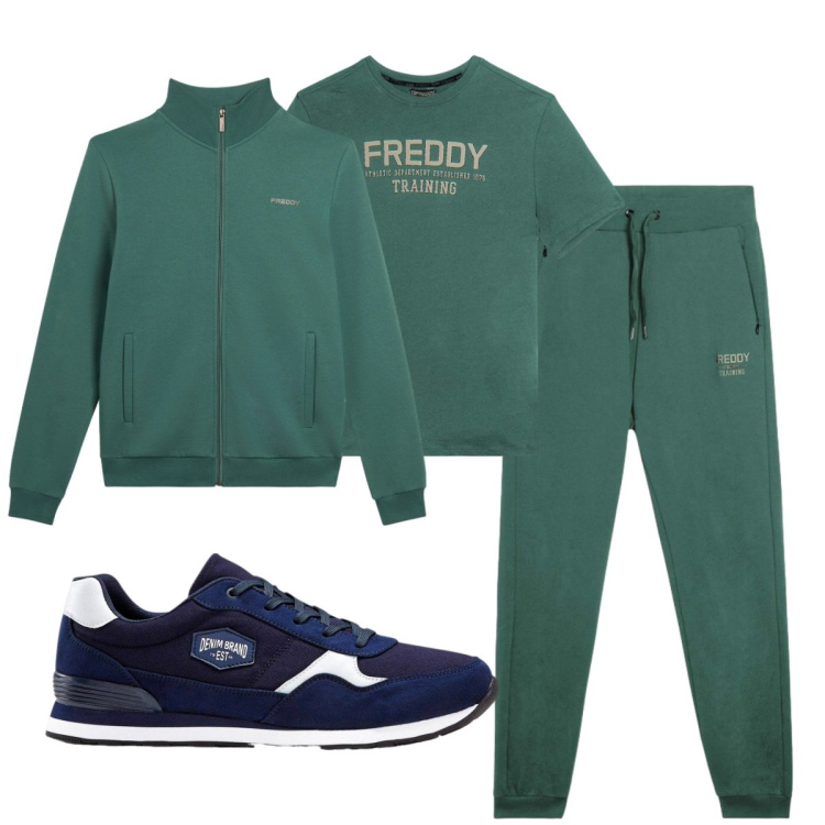 Outfit uomo - Total look #2494508. Stile Casual per Sport. Abbinamento con t-shirt, pantaloni, felpe, sneakers.
