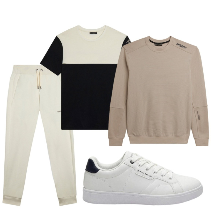 Outfit uomo - Total look #2494512. Stile Casual per Sport. Abbinamento con pantaloni, felpe, t-shirt, sneakers.