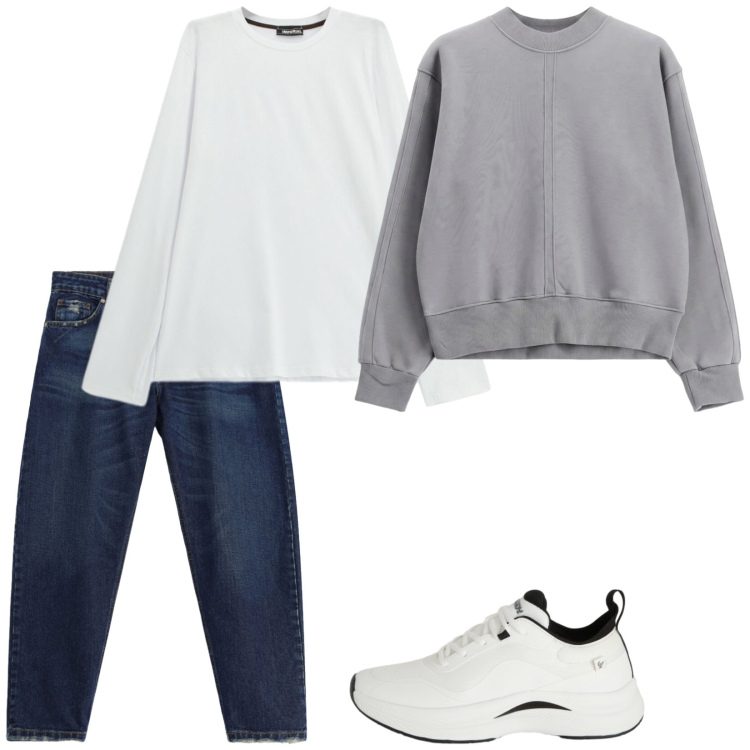 Outfit uomo - Dinamico. Stile Casual per Tutti i giorni. Abbinamento con jeans, felpe, t-shirt, sneakers.