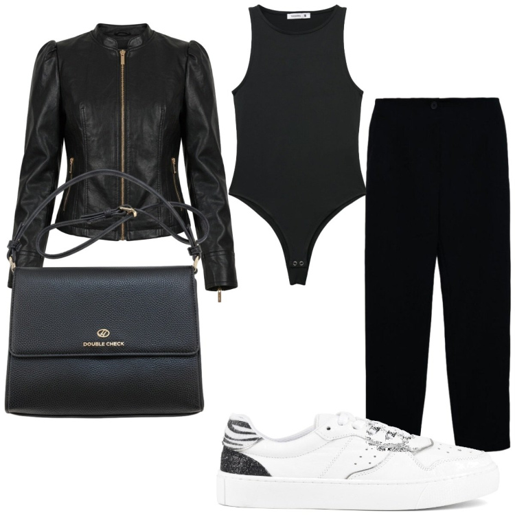 Outfit donna - Halloween movie icons. Stile Casual chic per Serata fuori. Abbinamento con giacche, pantaloni chino, top, sneakers, borse a tracolla.