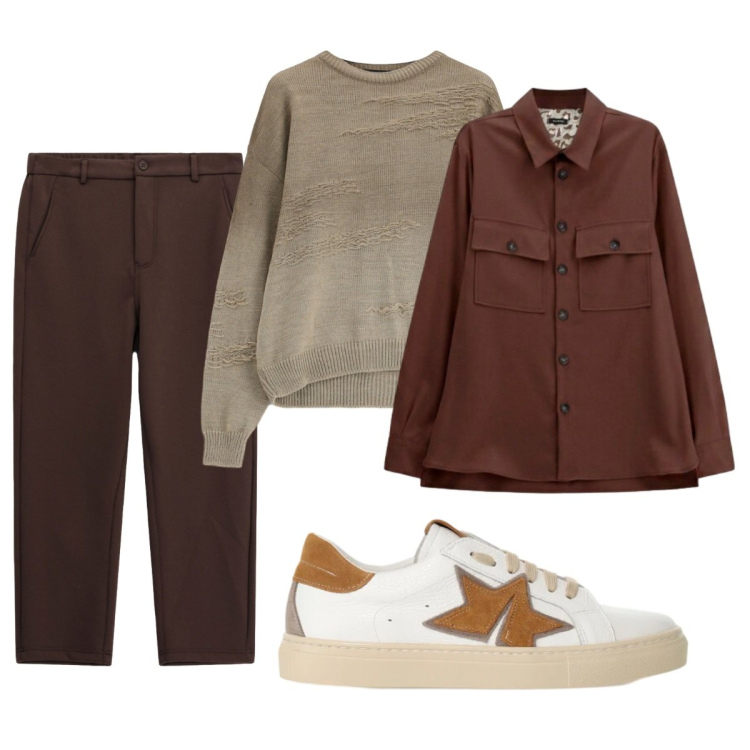 Outfit uomo - Total look #2494525. Stile Casual per Tutti i giorni. Abbinamento con cappotti, maglieria, sneakers, pantaloni.