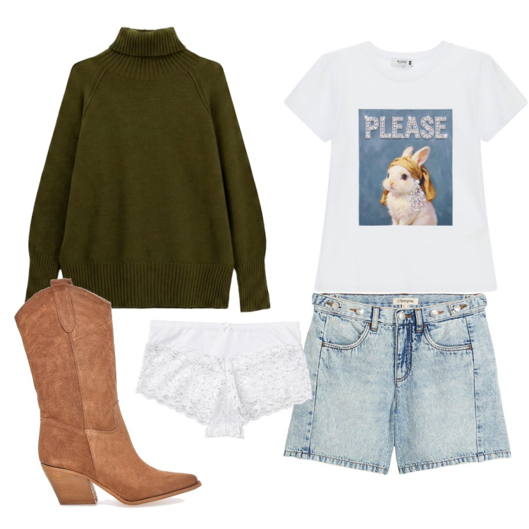Outfit donna - dal mattino alla sera 2. Stile Etnico per Tutti i giorni. Abbinamento con pullovers, t-shirt, culotte, shorts, stivaletti texani.