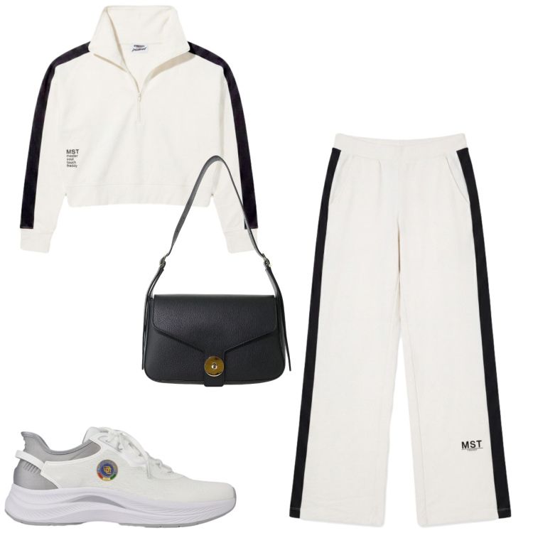 Outfit donna - Freddy. Stile Casual per Tutti i giorni. Abbinamento con borse a spalla, pantaloni, scarpe sportive, felpe.