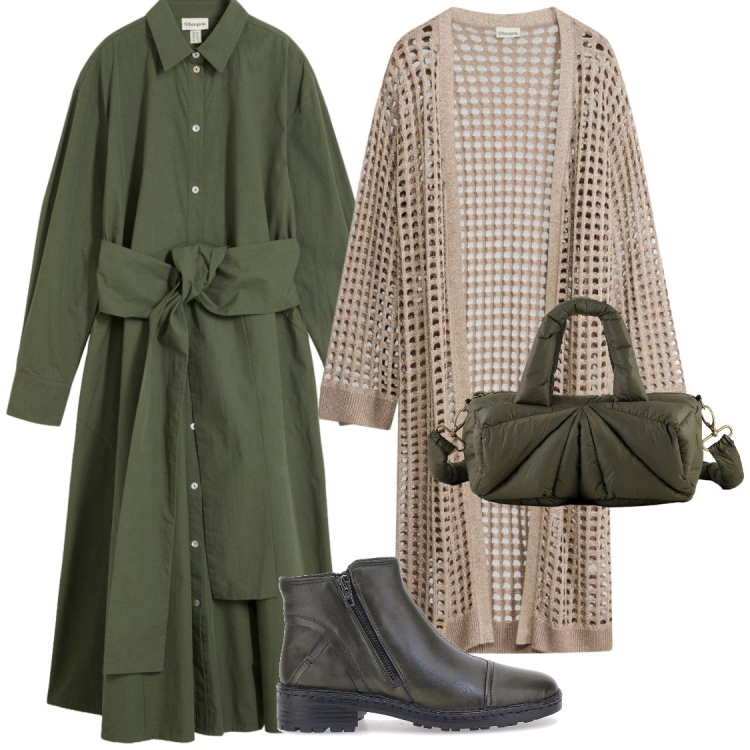 Outfit donna - Stile boho. Stile Boho per Tutti i giorni. Abbinamento con borse a mano, stivaletti, cardigans, vestiti chemisier.