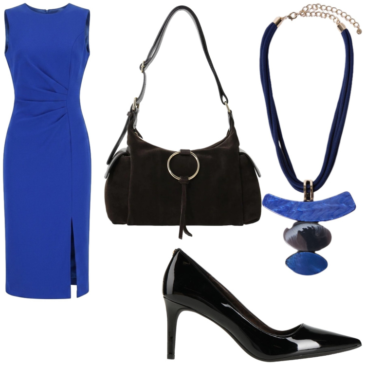 Outfit donna - Cerimonia. Stile Chic per Cerimonia. Abbinamento con borse a spalla, ciondoli, vestiti midi/longuette, décolleté.