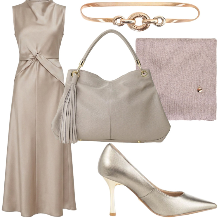 Outfit donna - regina. Stile Chic per Cerimonia. Abbinamento con borse a spalla, vestiti midi/longuette, cinture, sciarpe, décolleté.