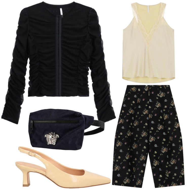 Outfit donna - Giacca corta. Stile Casual per Tutti i giorni. Abbinamento con canottiere, top, pantaloni, marsupi, décolleté.