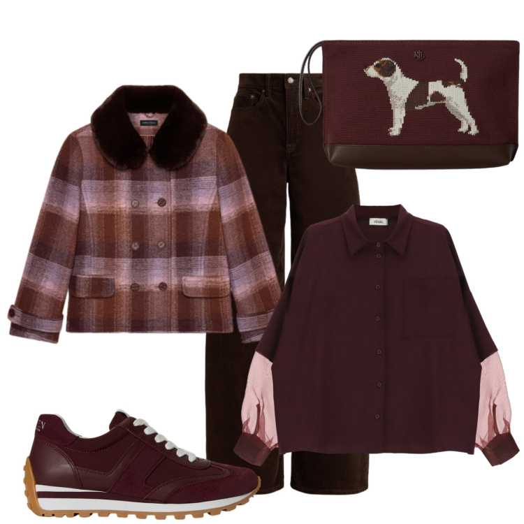 Outfit donna - Animale da compagnia. Stile Urban per Tutti i giorni. Abbinamento con cappotti, sneakers, pochette, pantaloni, camicie.