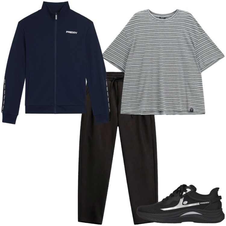 Outfit uomo - Total look #2494840. Stile Casual per Tutti i giorni. Abbinamento con t-shirt, pantaloni, sneakers, felpe.