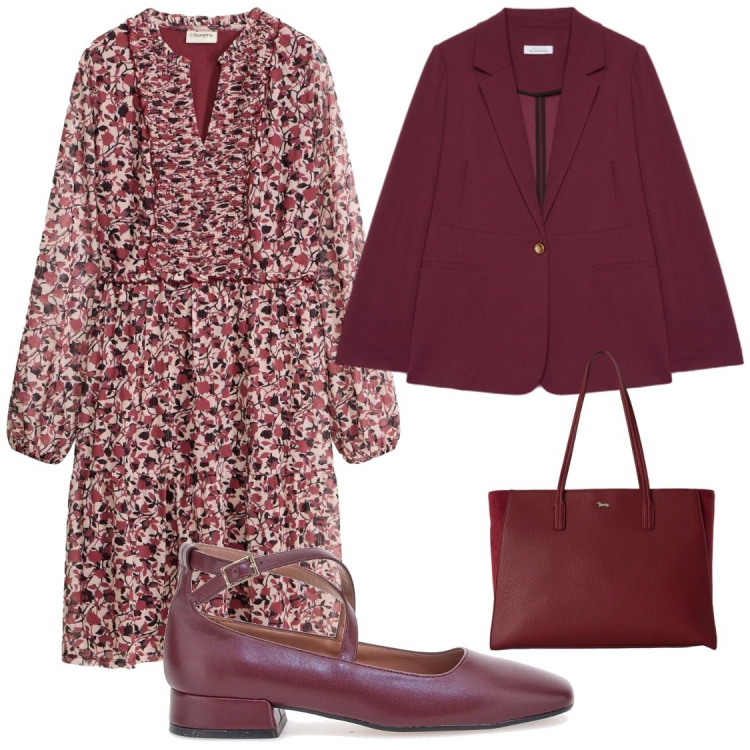 Outfit donna - Total look #2494888. Stile Chic per Serata fuori. Abbinamento con shopping bag, blazer, ballerine, vestiti.