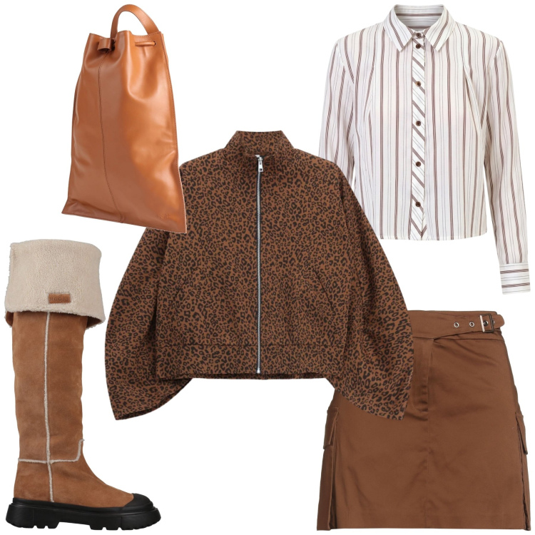 Outfit donna - Casual. Stile Casual per Tutti i giorni. Abbinamento con bomber, camicie, stivali da neve, minigonne, zaini.