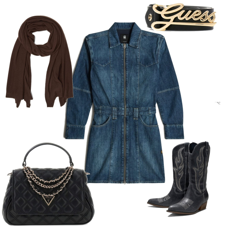 Outfit mujer - Boho #1598. Estilo Boho para Todos los días. Combinación con vestidos largos, bolsos de mano, botas, bufandas, cinturones.