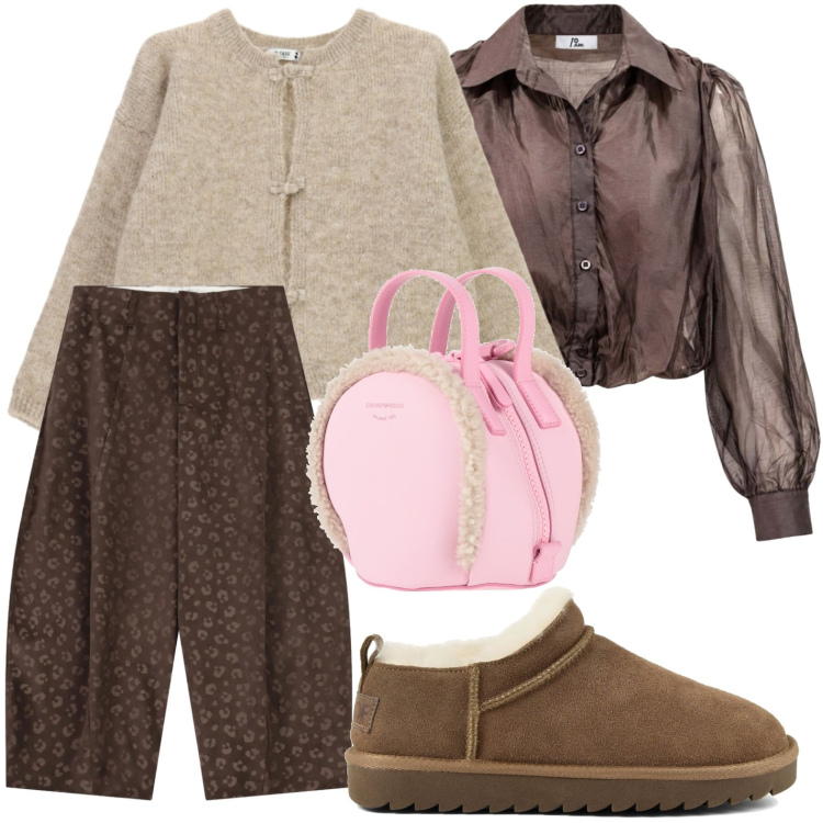 Outfit donna - Colori neutri. Stile Casual per Tutti i giorni. Abbinamento con camicie, pantaloni, cardigans, zaini, stivali.