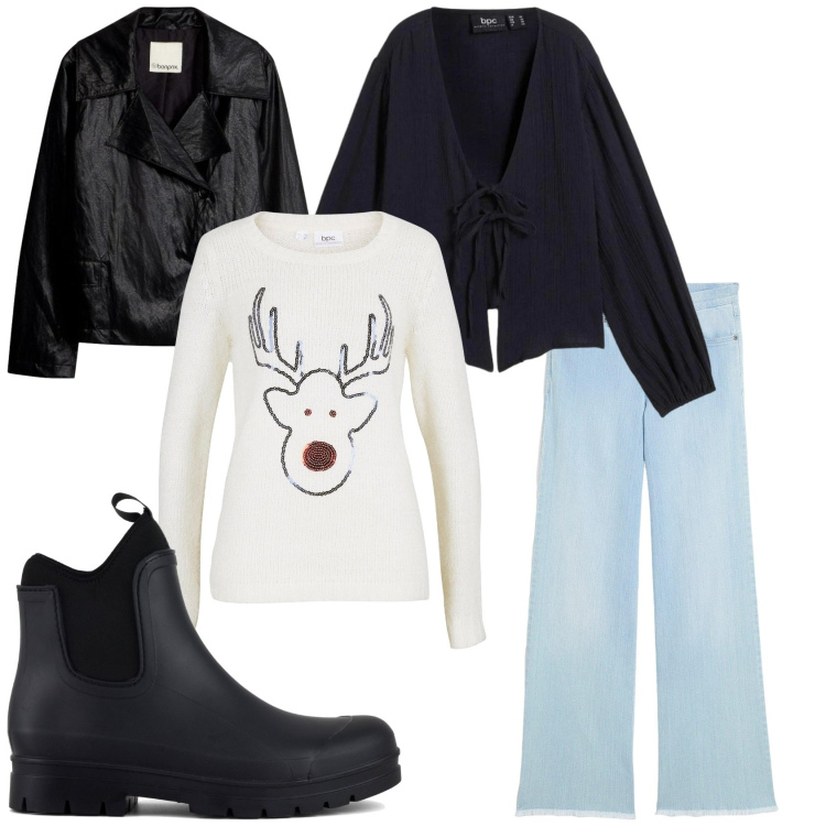 Outfit donna - Domani mattina esco. Stile Casual per Tutti i giorni. Abbinamento con cardigans, blazer, jeans, stivali, maglieria.