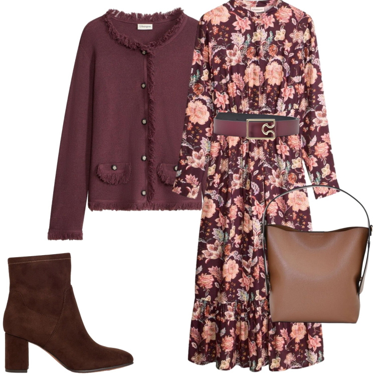 Outfit donna - Boho chic autunnale. Stile Boho per Tutti i giorni. Abbinamento con borse a mano, cinture, cardigans, vestiti lunghi, stivaletti.