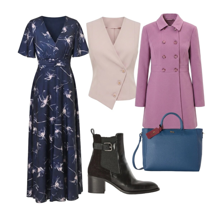 Outfit donna - Tempo libero. Stile Boho per Cerimonia. Abbinamento con borse a mano, stivaletti, vestiti lunghi, gilet, cappotti.