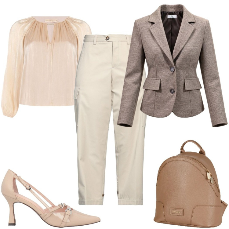 Outfit donna - Cargo pants - sporty chic. Stile Sporty chic per Tutti i giorni. Abbinamento con blazer, bluse, pantaloni cargo, zaini, décolleté.