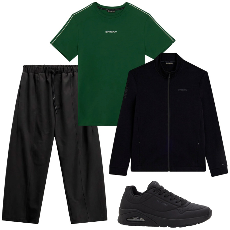 Outfit uomo - In palestra. Stile Casual per Sport. Abbinamento con pantaloni, t-shirt, felpe, sneakers.