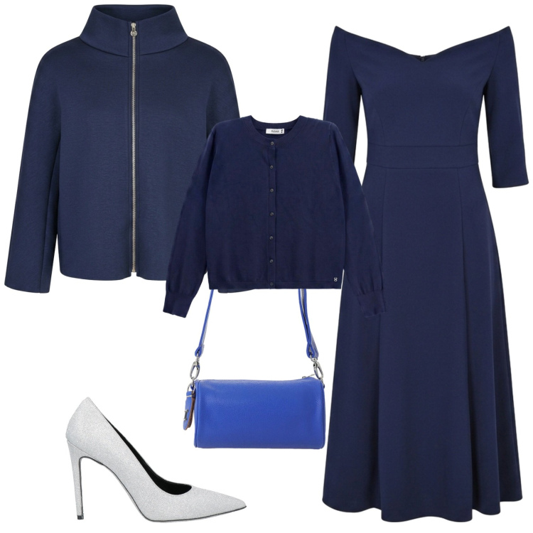 Outfit donna - Romantica chic serata evento cerimonia. Stile Romantica per Serata fuori. Abbinamento con borse a tracolla, cardigans, vestiti midi/longuette, cappe, décolleté.