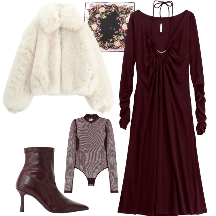 Outfit donna - Chic serata evento cerimonia. Stile Chic per Serata fuori. Abbinamento con vestiti midi/longuette, stivaletti, body, blazer, sciarpe.