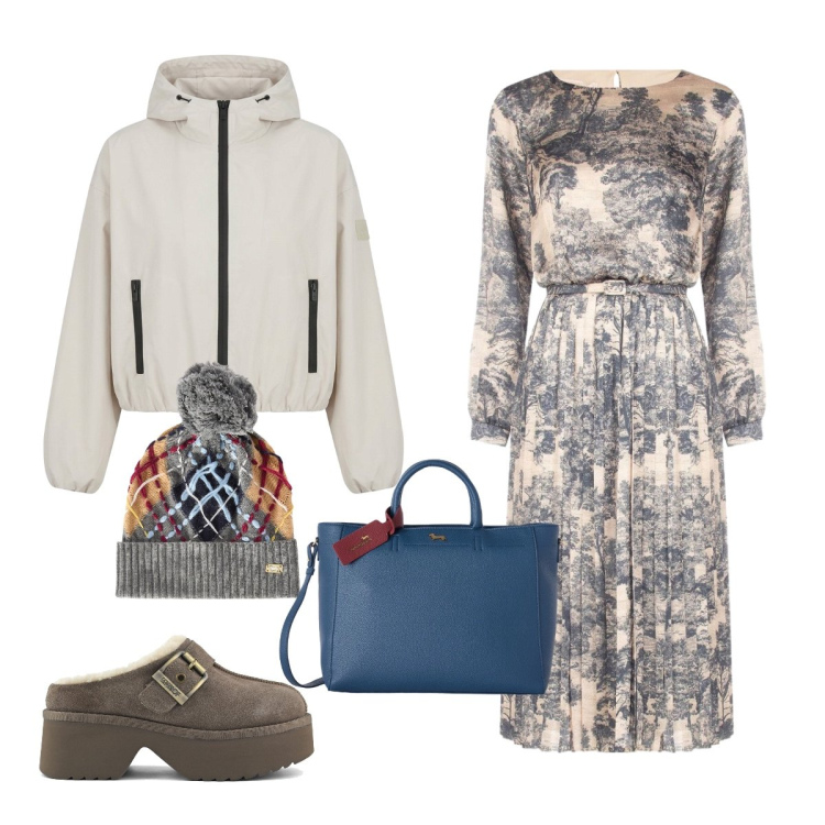 Outfit donna - Oggi mi vesto cosi. Stile Casual chic per Tutti i giorni. Abbinamento con borse a mano, berretti, vestiti midi/longuette, bomber, sabot.
