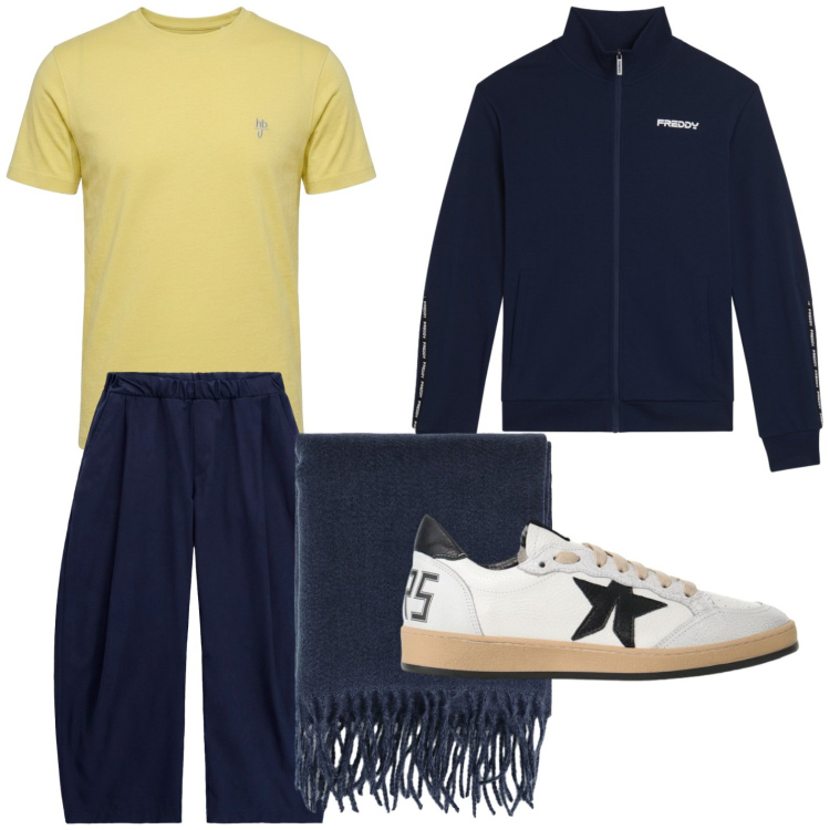 Outfit uomo - Tshirt vivace. Stile Casual per Tutti i giorni. Abbinamento con t-shirt, sneakers, sciarpe, pantaloni, felpe.
