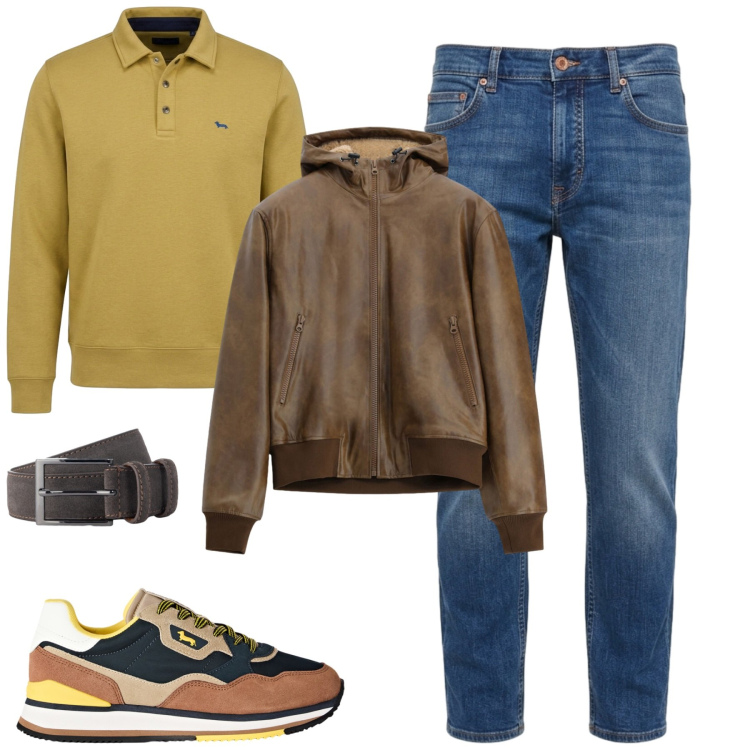 Outfit uomo - City. Stile Urban per Tutti i giorni. Abbinamento con jeans, felpe, sneakers, cinture, bomber.