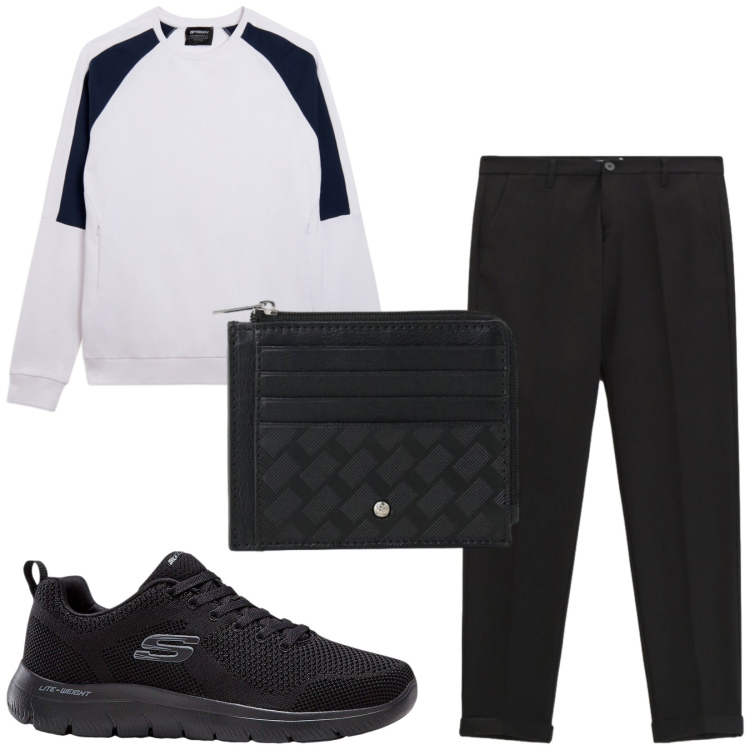 Outfit uomo - Total look #2495699. Stile Casual per Tutti i giorni. Abbinamento con pantaloni, portafogli, felpe, sneakers.