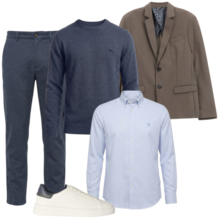 Outfit uomo - Total look #2495924. Stile Business/Elegante per Tutti i giorni. Abbinamento con pantaloni, maglieria, sneakers, camicie, giacche.
