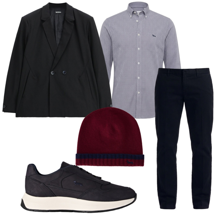 Outfit uomo - Camicia classica. Stile Trendy per Tutti i giorni. Abbinamento con sneakers, camicie, pantaloni, berretti, giacche.