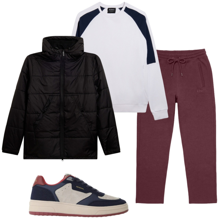 Outfit uomo - Ok cosi. Stile Casual per Sport. Abbinamento con sneakers, pantaloni, giacche, felpe.