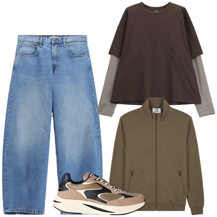 Outfit uomo - Total look #2496159. Stile Casual per Tutti i giorni. Abbinamento con sneakers, jeans, t-shirt, felpe.