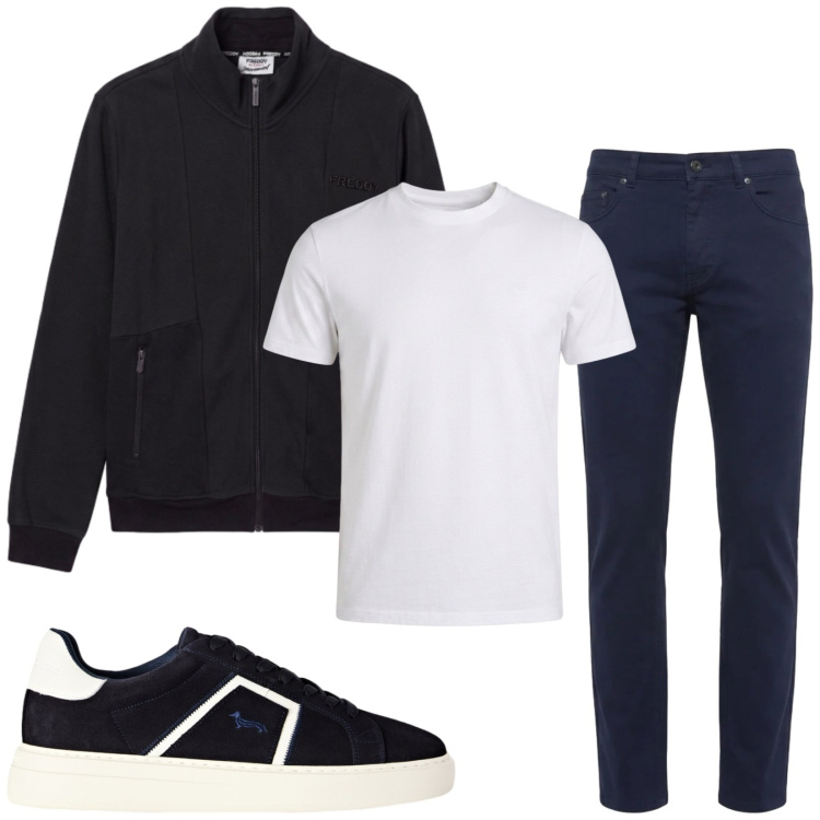 Outfit uomo - Total look #2496160. Stile Casual per Tutti i giorni. Abbinamento con sneakers, t-shirt, pantaloni, felpe.