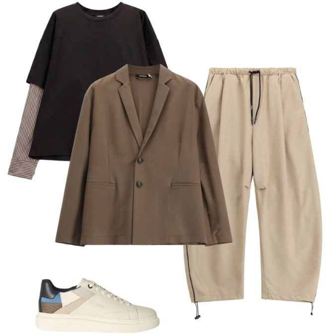 Outfit uomo - Total look #2496207. Stile Business/Elegante per Tutti i giorni. Abbinamento con sneakers, pantaloni, t-shirt, giacche.