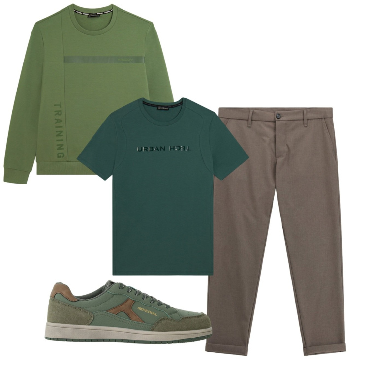 Outfit uomo - Total look #2496280. Stile Casual per Tutti i giorni. Abbinamento con pantaloni, sneakers, t-shirt, felpe.