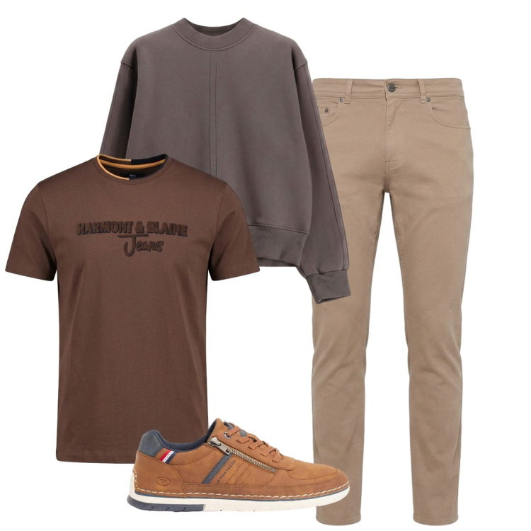 Outfit uomo - Total look #2496287. Stile Casual per Tutti i giorni. Abbinamento con pantaloni, t-shirt, felpe, sneakers.