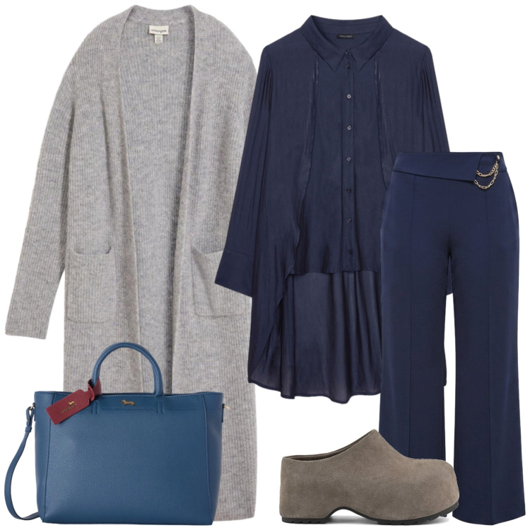 Outfit donna - Total look #2496306. Stile Boho per Tutti i giorni. Abbinamento con borse a mano, camicie, pantaloni a palazzo, zoccoli, cardigans.